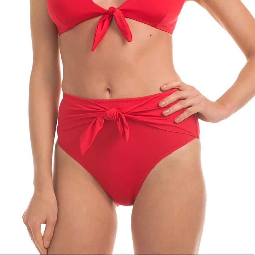 Trina Turk High Waisted Bikini Bottol with Tie